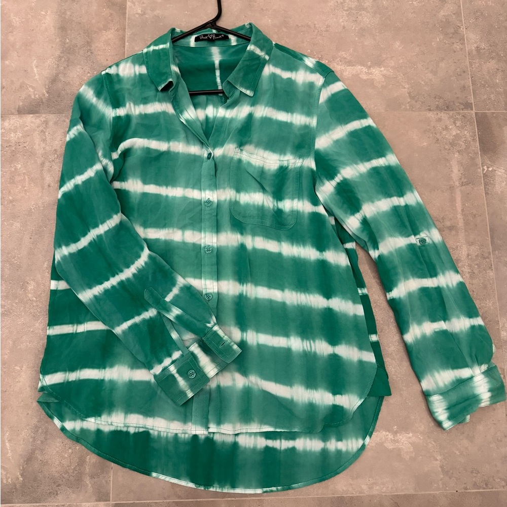 Velvet Heart Tie Dye Button Down Shirt Size M
